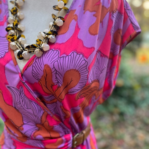 TIBI New York Pink & Lavender Print Wrap Dress, EUC, XS - Picture 10 of 10